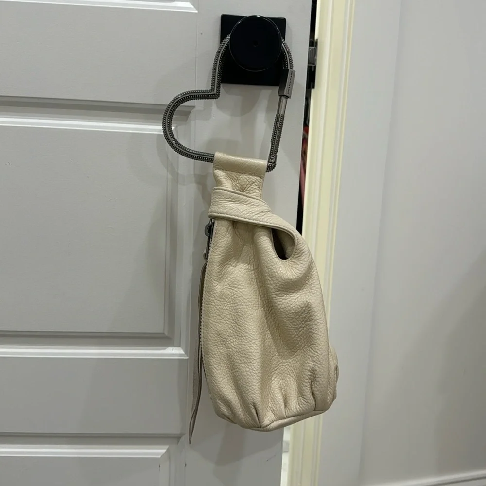 Aimee Kestenberg Beige Wristlet with Silver Heart Handle - Picture 4 of 12